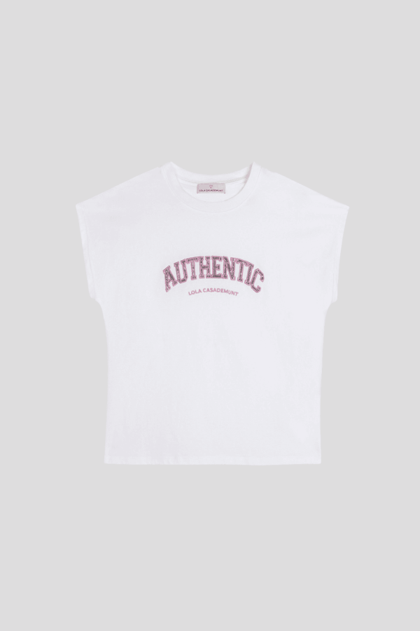 Sleeveless T-shirt with placement print