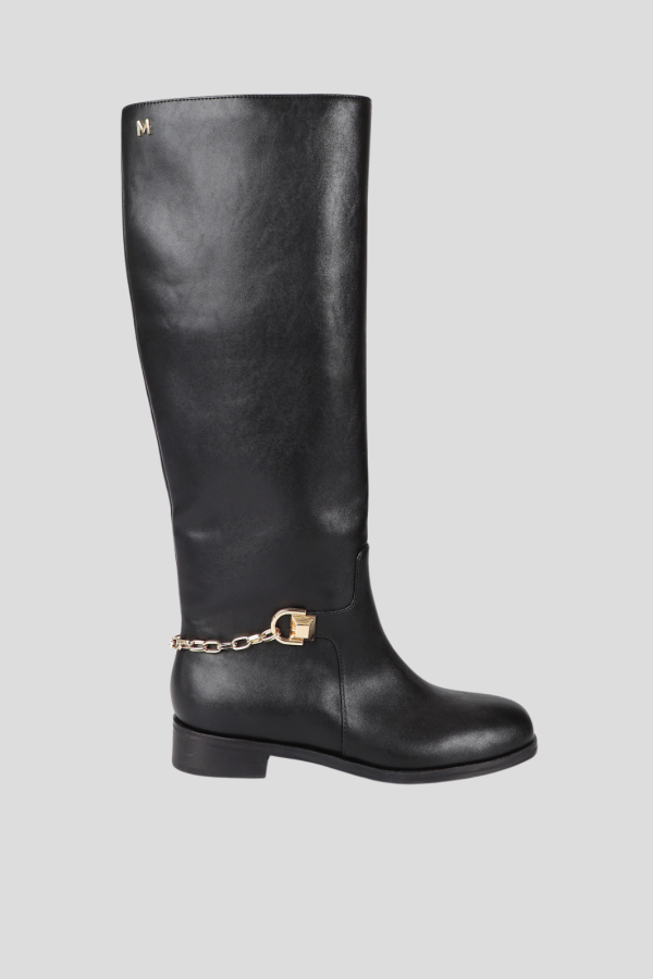 High Boot with Rear Chain Detail