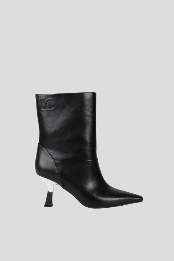 Ankle boots with pointed toe and metallic effect h