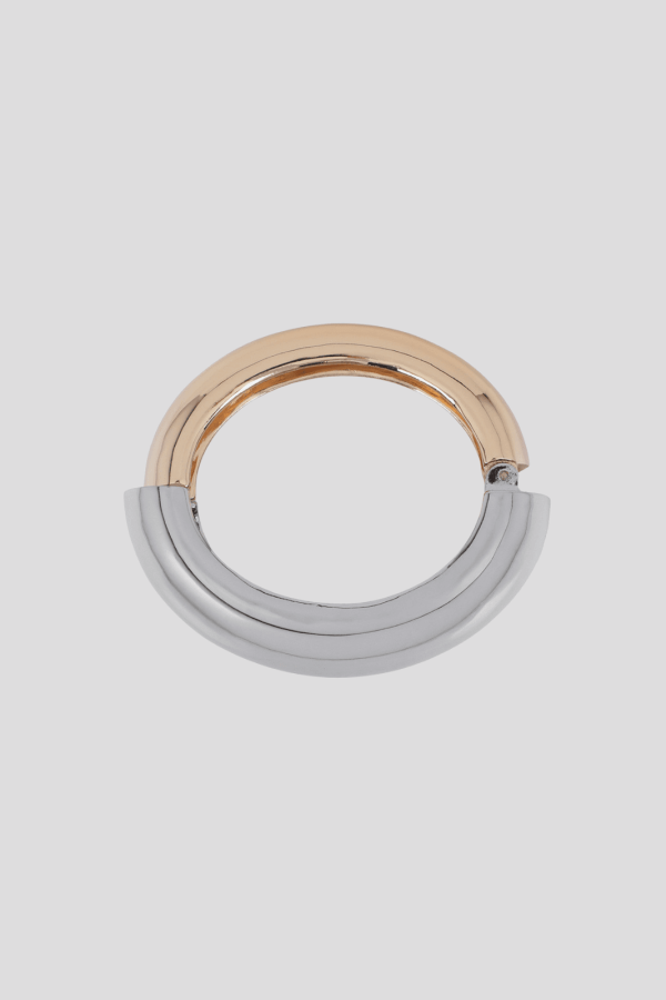 Rigid two-tone metal bangle