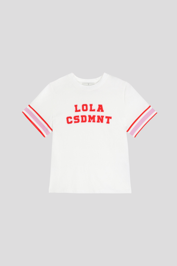 T-shirt with Ribbed Sleeve Detail