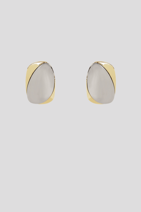 Large contrast metal earrings