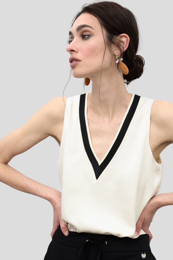 Top escote pico tricot