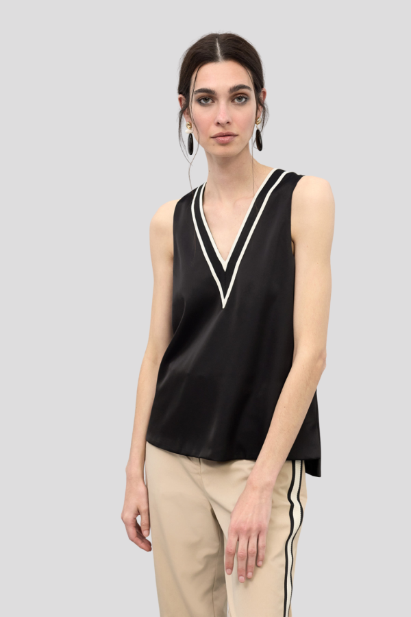 Top escote pico tricot