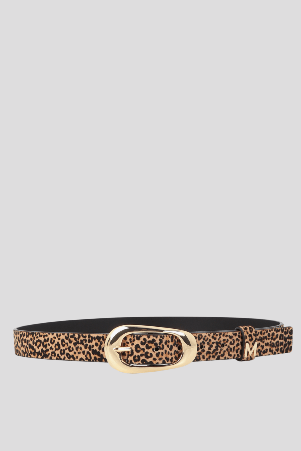 Cinturon fino estampado animal en piel