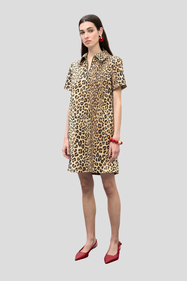 Vestido camisero corto animal print