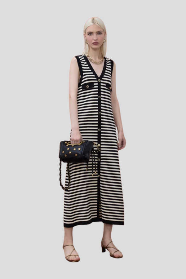 Vestido tricot marinero abierto