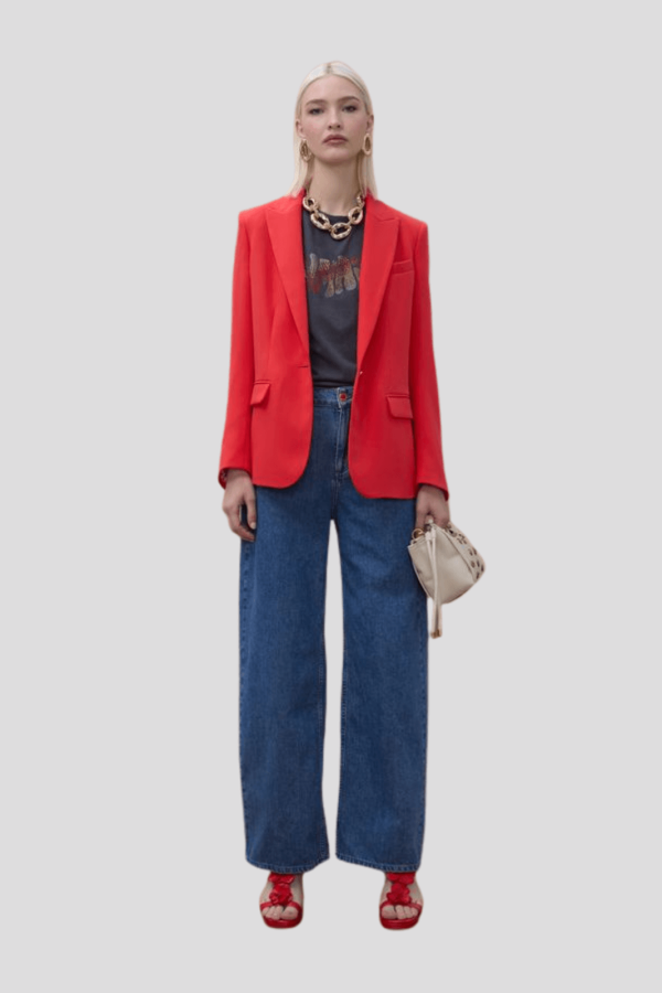 Embroidered Pocket Wideleg Pants M