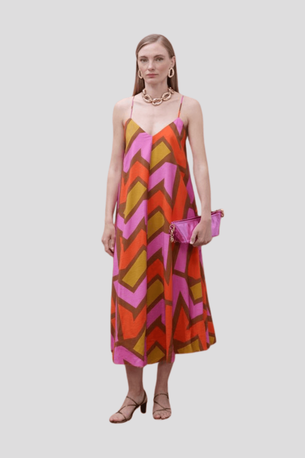 Strappy V-Neck Logo Dress