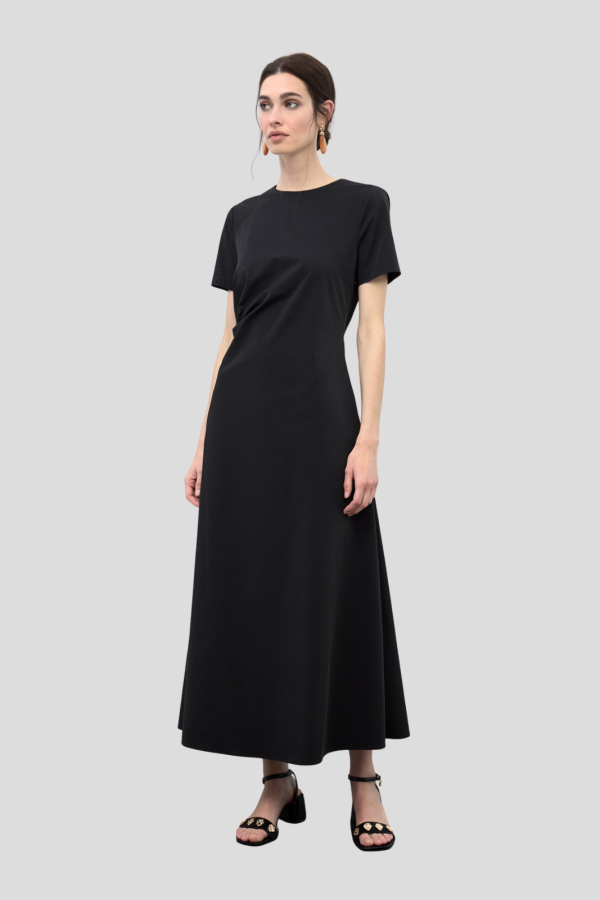 Vestido midi elastico manga