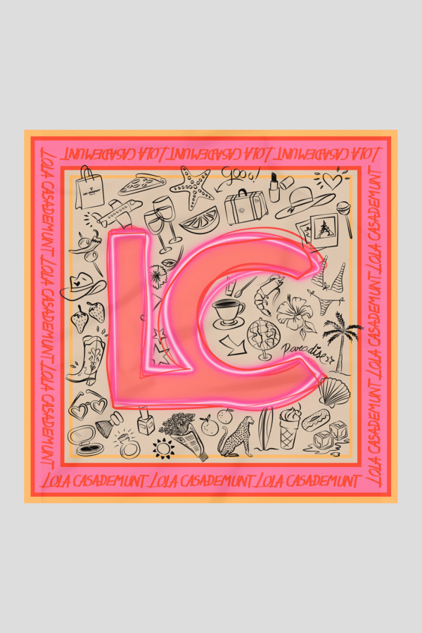 Satin Scarf with Various Designs and LC Logo